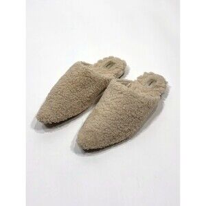 Birdie The Lark Sherpa Shearling Mule Slide Flats Ivory - Size 7.5